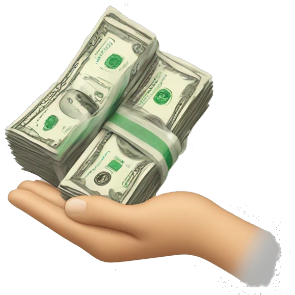 giving money from hand to hand emoji