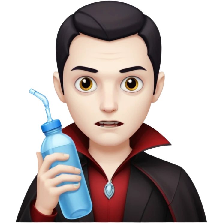 vampire man with water bottle emoji