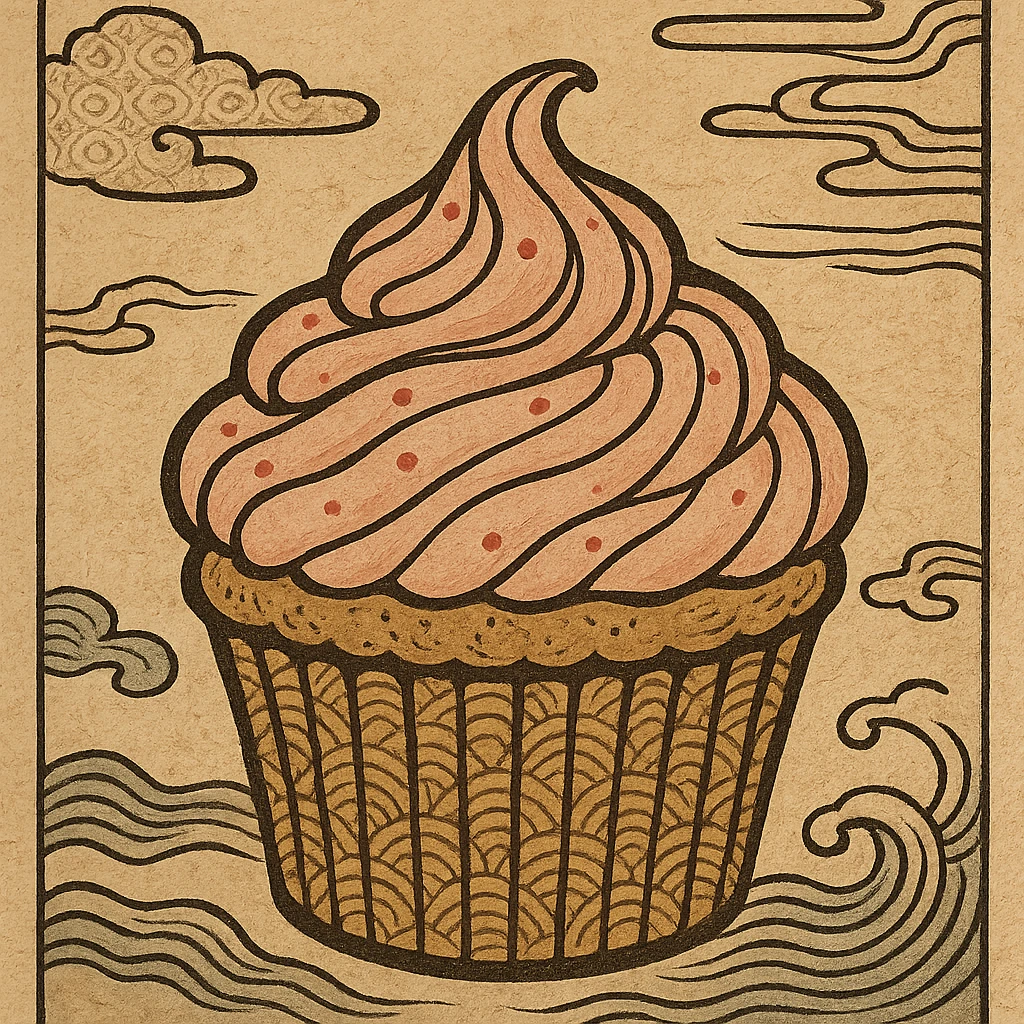 cupcake with pink icing emoji