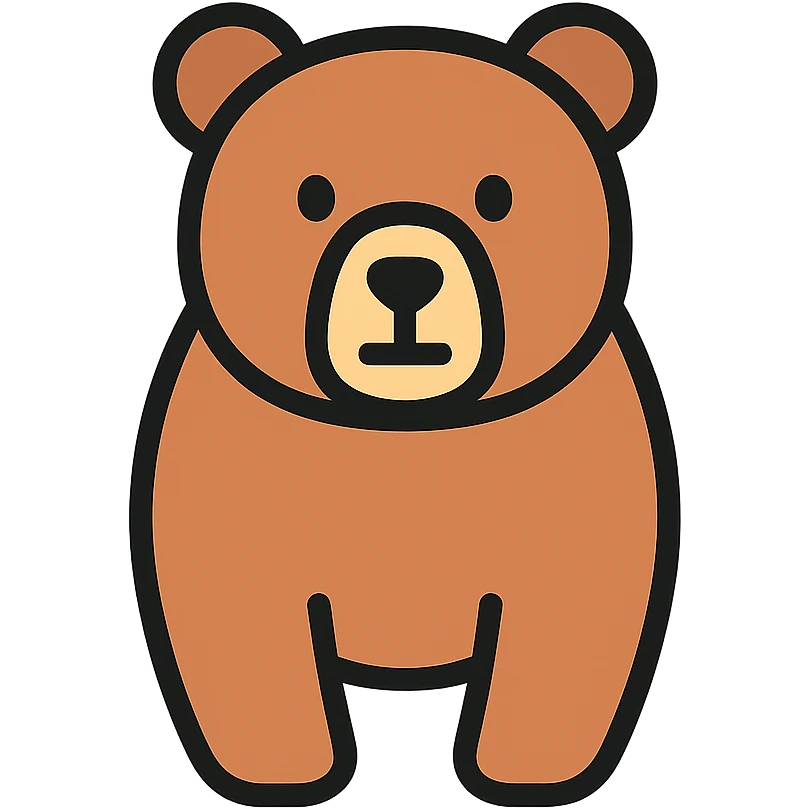 minimal and modern bear, color icon style emoji