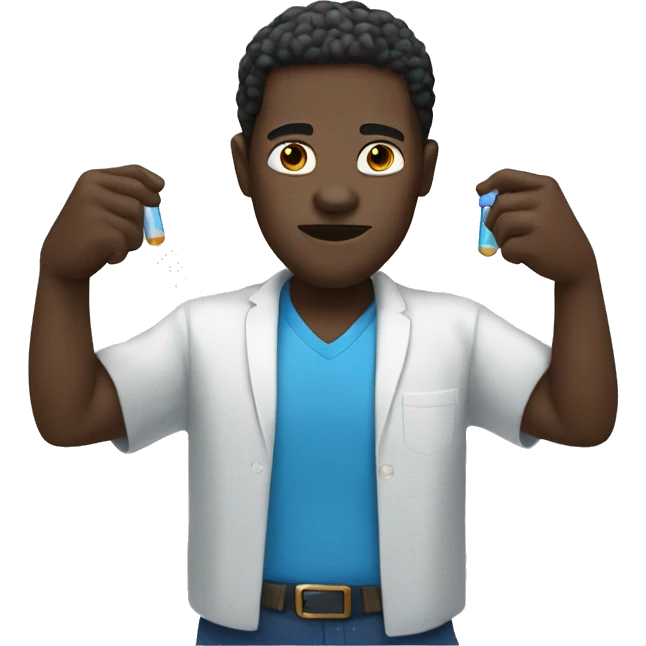 Black guy with blue pill emoji
