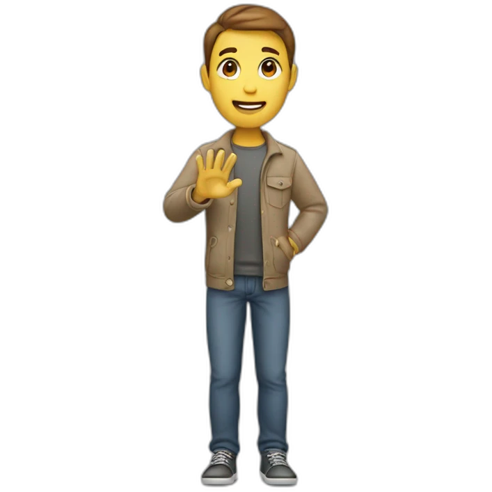 person standing with hand open emoji