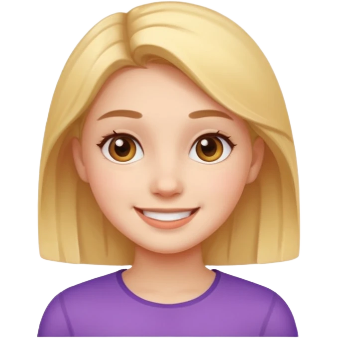 a girl with square face emoji