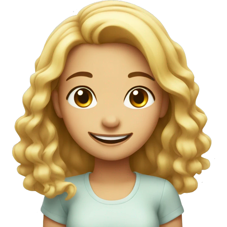 Cute girl with smile emoji