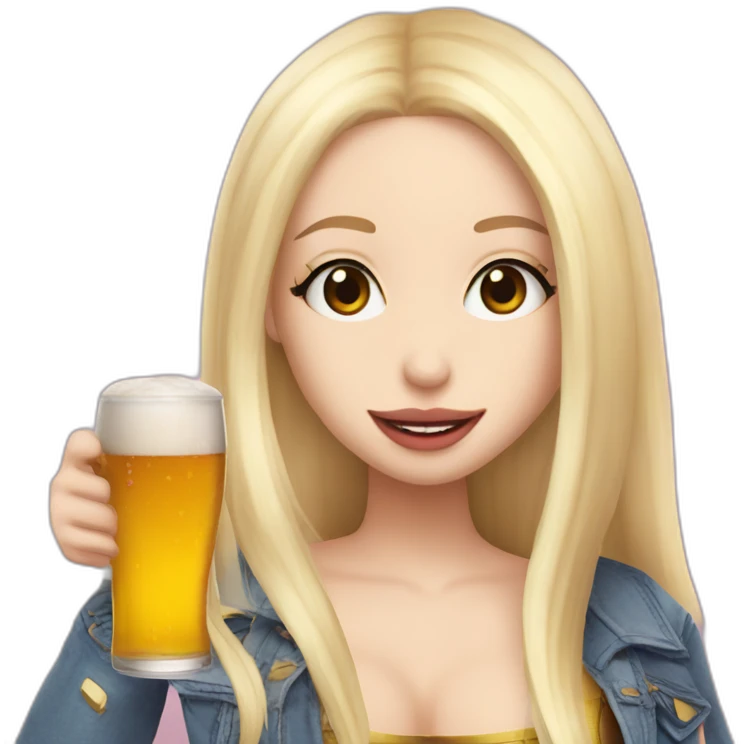 Ava max with a beer emoji