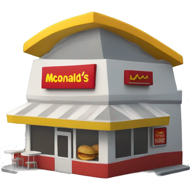 3D model of a small McDonald's restaurant emoji