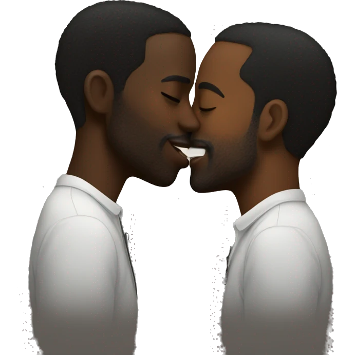 Black man kissing black man emoji