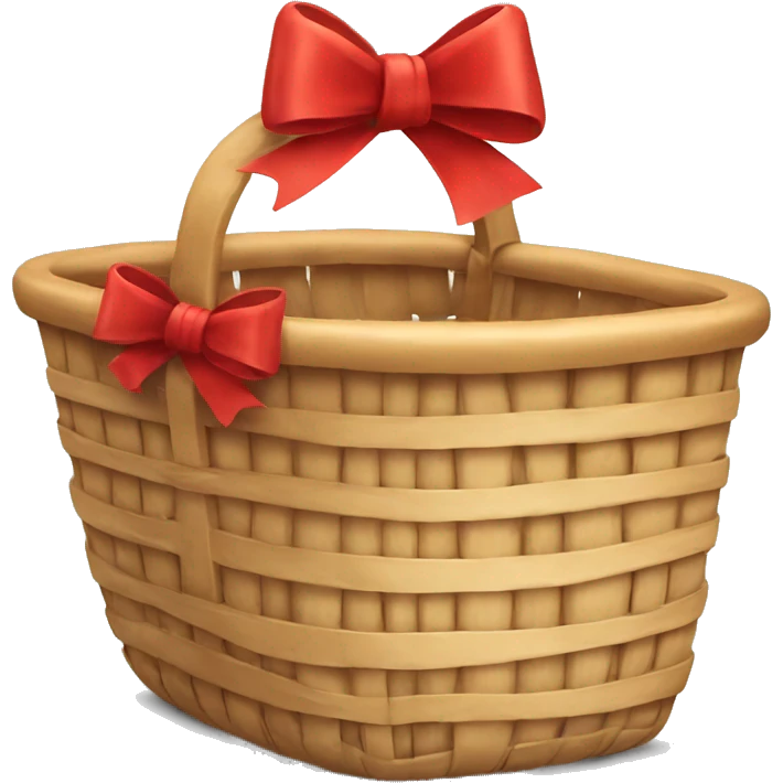 Basket with red bow on top  emoji