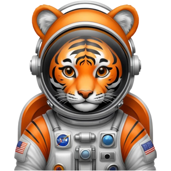 Tiger astronaut with spacesuit and helmet emoji