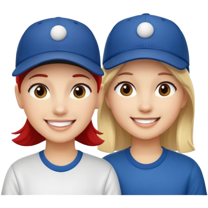 Twins wearing caps emoji