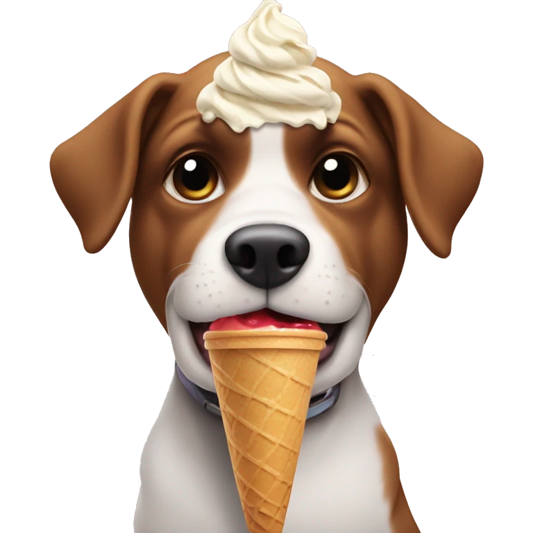 Dog eating ice cream emoji