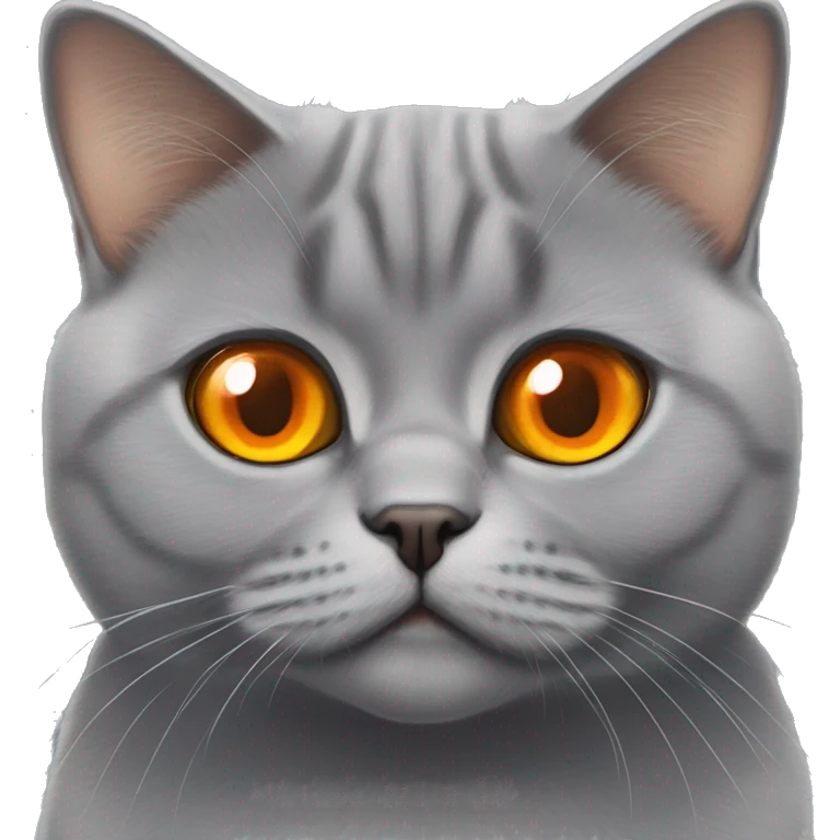 Lila british shorthair cat with orange eyes emoji