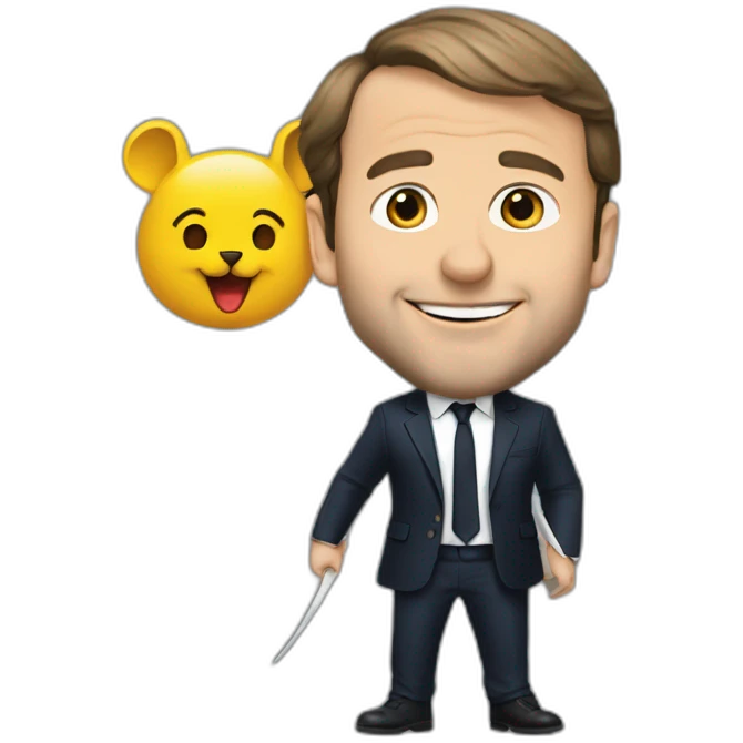 Macron sur un rat emoji