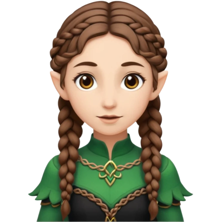 elves with braided brown  hair old man black dress  emoji
