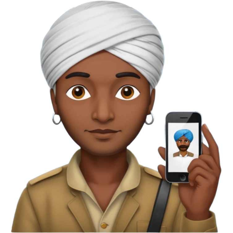 generate an indian cab driver calling on mobile emoji