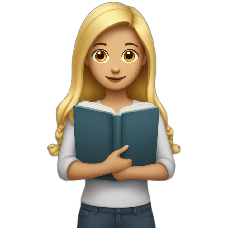 a girl with a book in her hands emoji