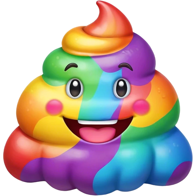 a rainbow poop emoji monster emoji