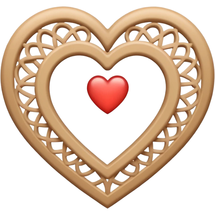 heart in beige, and openwork on the sides emoji