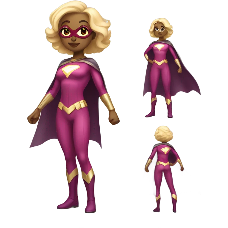 female superhero with light skin emoji