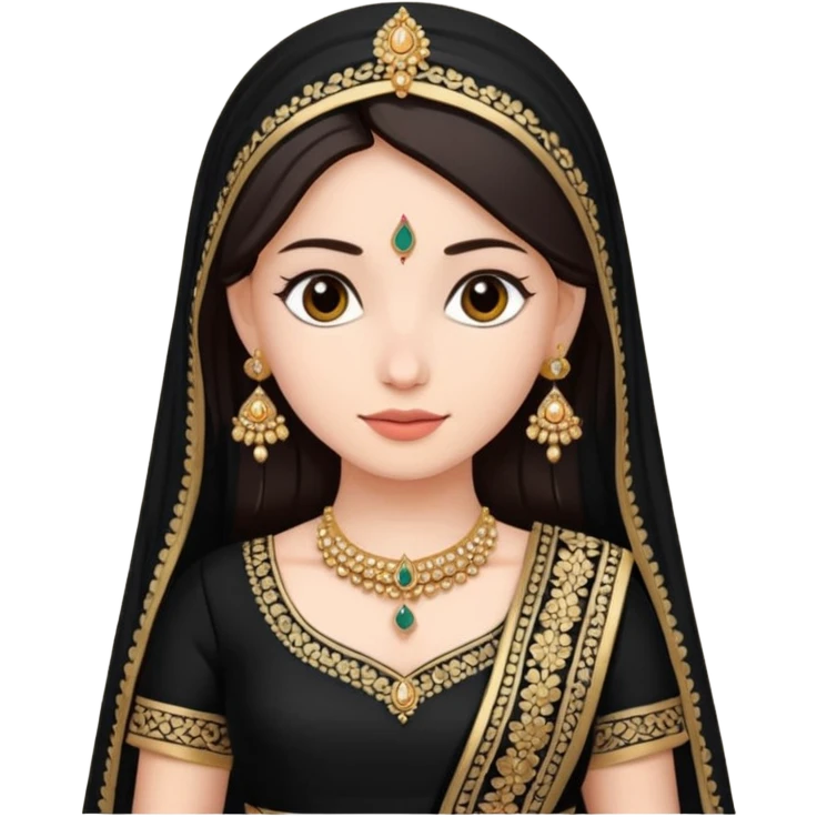 My picture wearing a black lehenga emoji