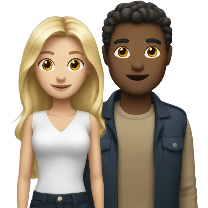 A brunette woman, a dark blonde woman and a blonde man emoji