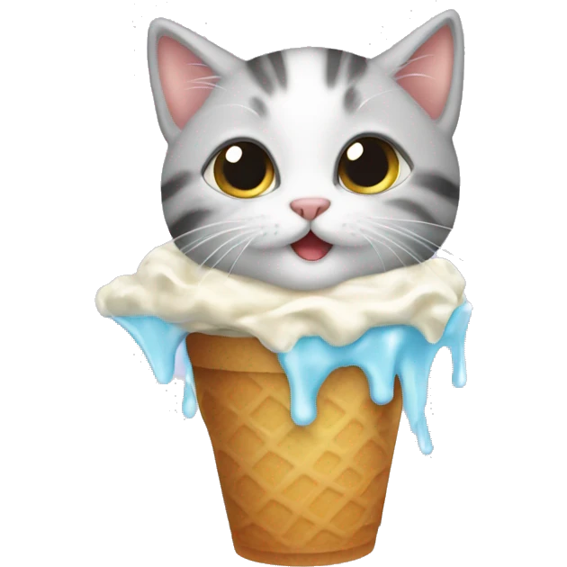 kitten with a icecrea emoji
