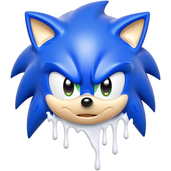 sonic covered in dripping white paint emoji