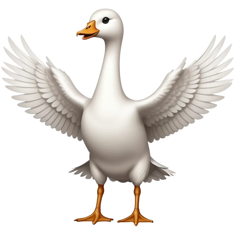 goose with wings spread out in t pose emoji