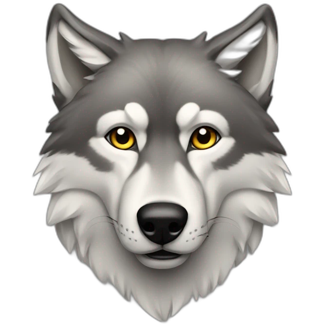 a wolf hyper réalistic emoji