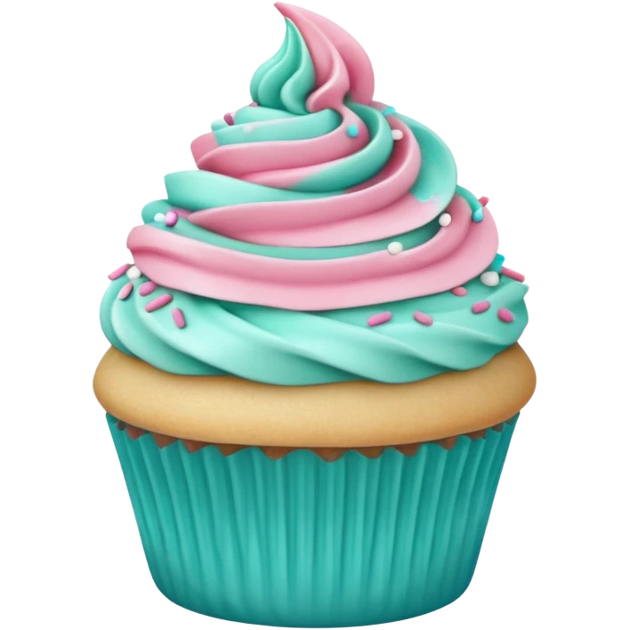 pink and aqua green cupcake  emoji