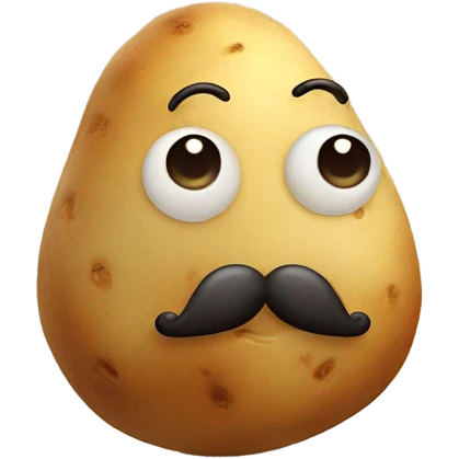cute potato with mustache emoji