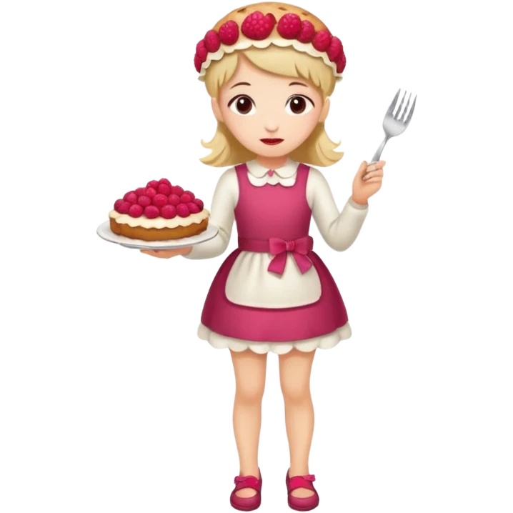 Raspberry torte human full body and legs girl with a raspberry barrette on her head emoji
