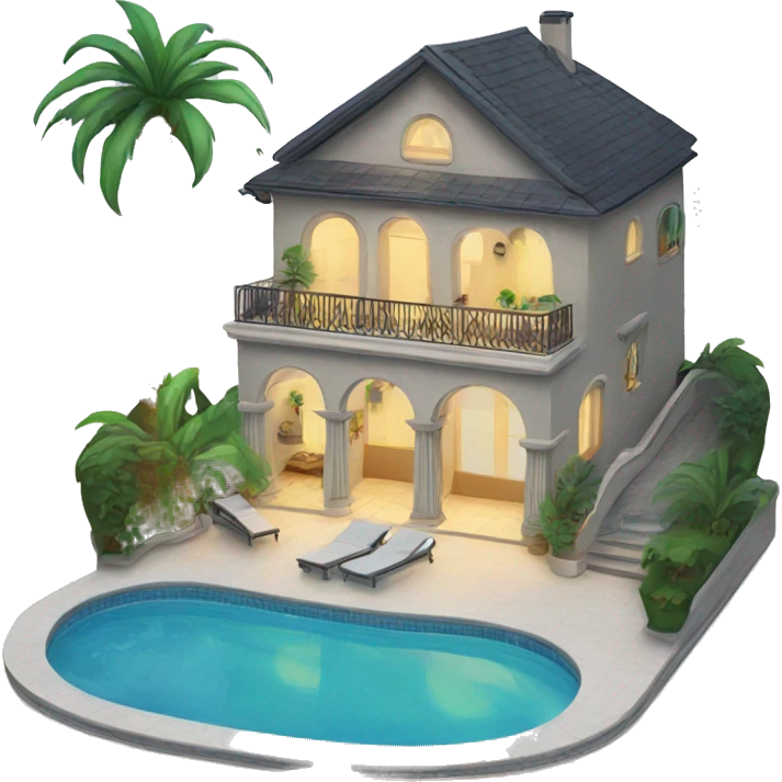 Villa with swimming pool and Palms emoji