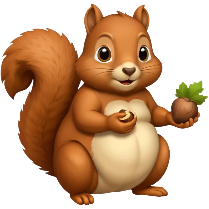 Fat squirrel eating an acorn emoji