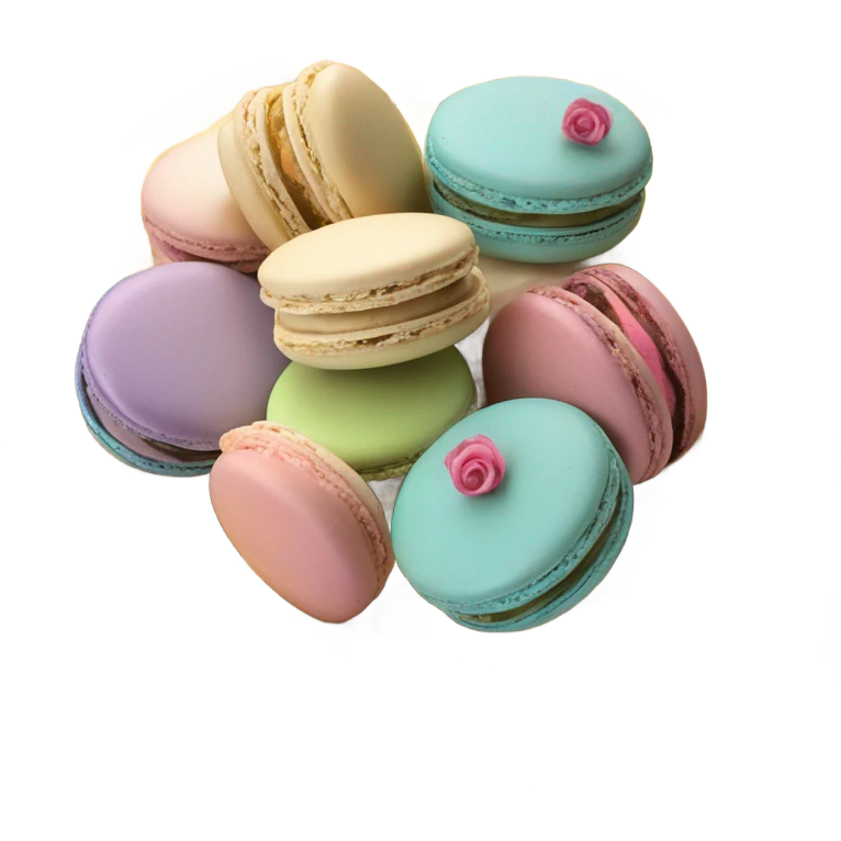 vintage rococo macarons on golden plate emoji