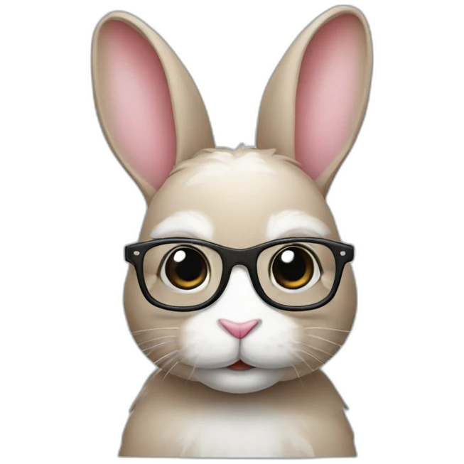Bunny with glasses emoji