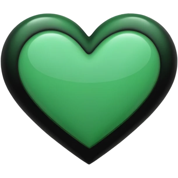 Green and black heart emoji