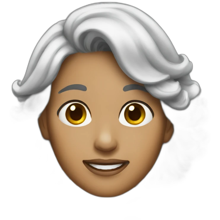 gray hair youn lady emoji