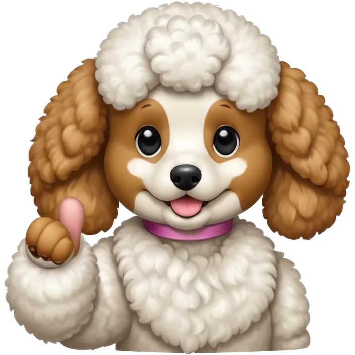 a poodle that puts the thumb up in its paw emoji
