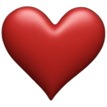 Red leather heart with black lace border emoji