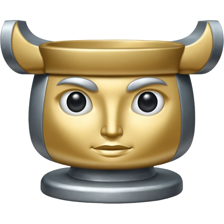 Silver anvil with face emoji