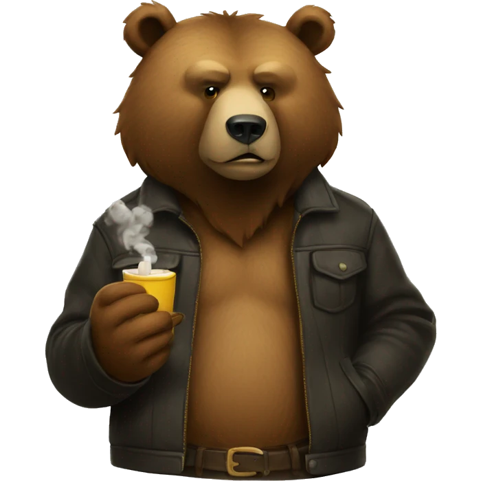 a bear smoking emoji