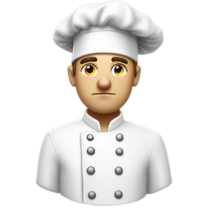 sad white male chef emoji