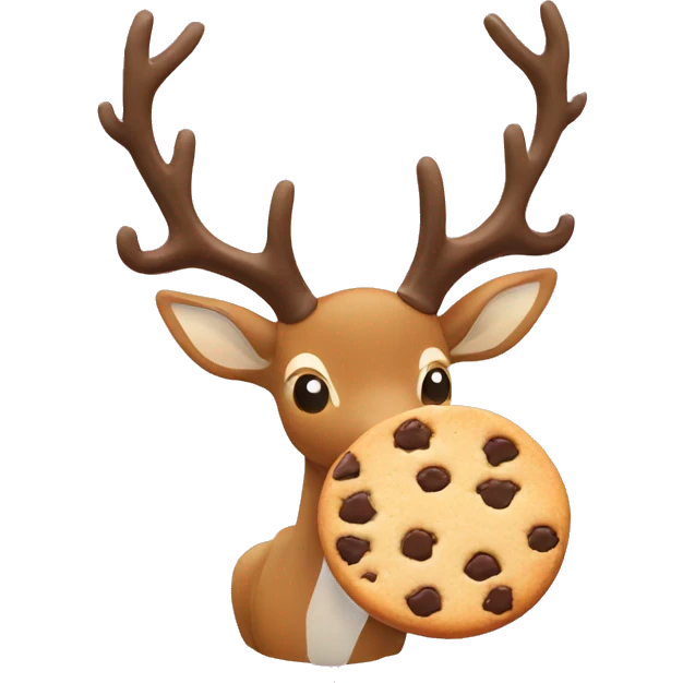 Deer from Japan eating cookie emoji