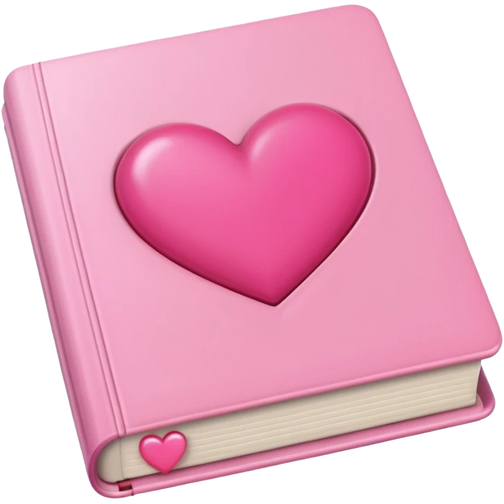 pink book with pink heart emoji
