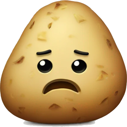 Sad potato emoji