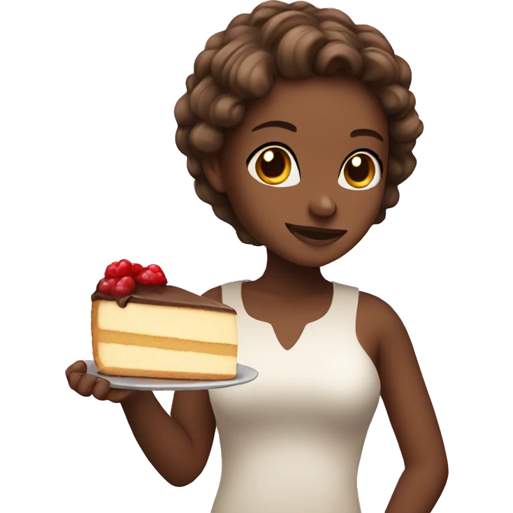 Girl with cheesecake  emoji