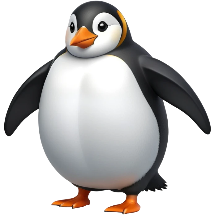 cinematic-penguin-realistic-full-body-standing-emoji,-plump-body-balanced-with-tiny-wings-tucked-close,-sleek-black-and-white-feathers-smoothly-layered,-head-tilted-dramatically,-bright-orange-beak-glinting-in-the-arctic-sun,-simplified-yet-realistic-focused-features,-highly-detailed,-glowing-with-an-almost-sarcastic-glow

 emoji