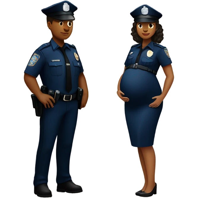 Police officer pregnant maternity photos emoji