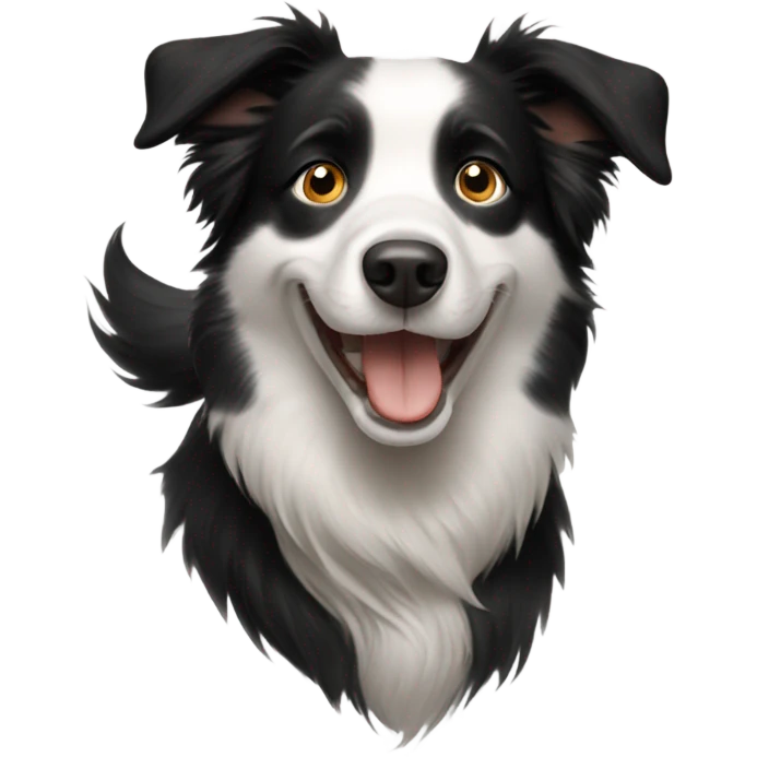 happy boy with  a Border Collie. emoji